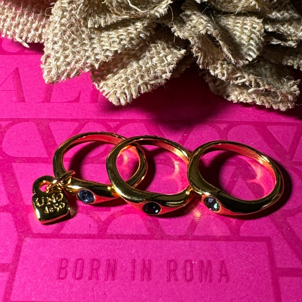 *UNOde50 Gold Rings with Blue tone Stones - Picture 4 of 7